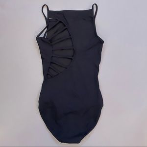 black Capezio asymmetrical leotard!!